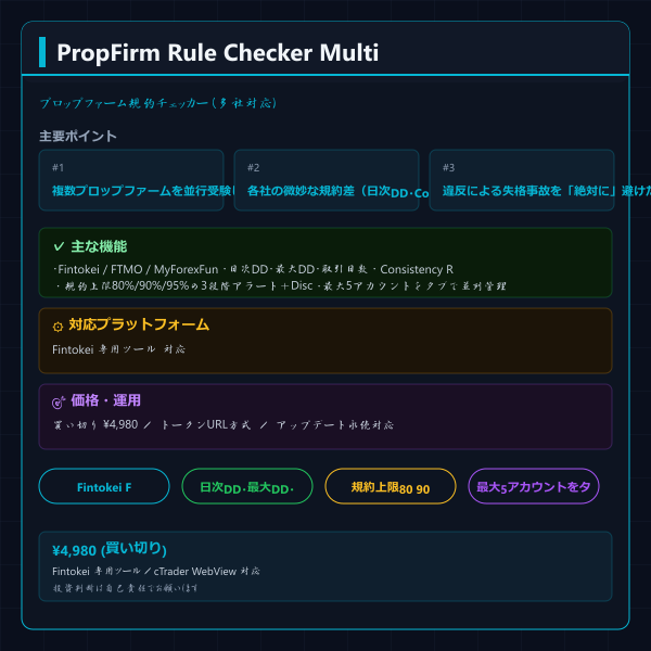 プロップファーム規約チェッカー多社対応